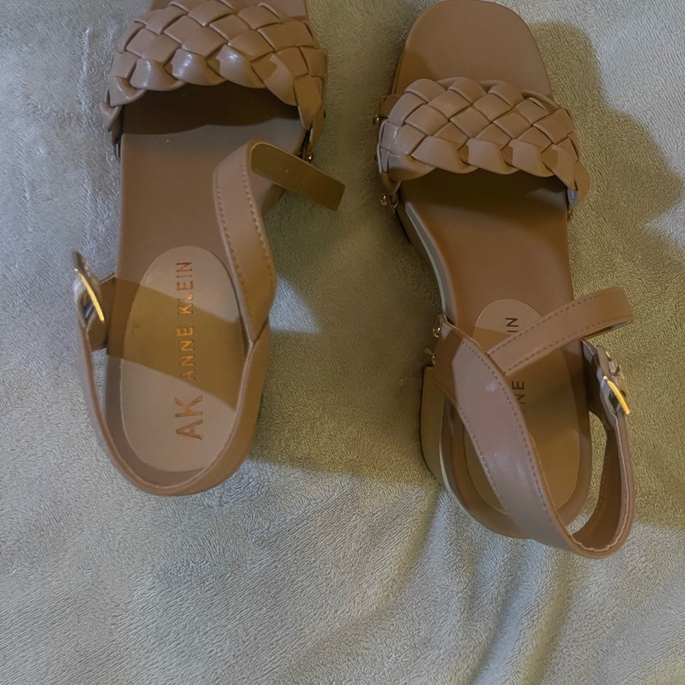 Anne Klein Women's Brown Woven Sandals
